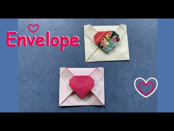 Оригинальный конверт оригами с сердечком | Origami paper envelope with heart | Valentine's Day c