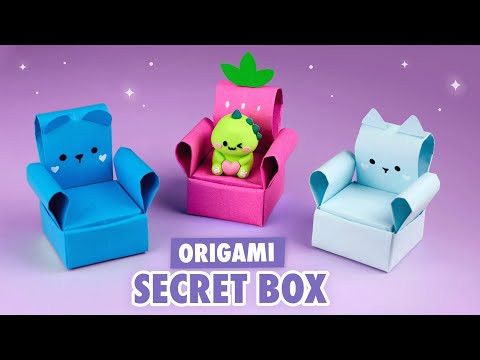 Оригами Коробочка Кресло из бумаги | Секретная коробочка | Origami Paper Box Chair