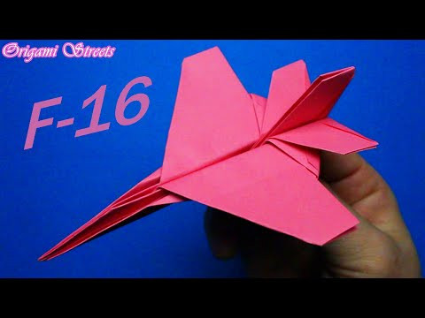How to make an F-16 airplane out of paper. Origami plane How to make an F-16 airplane out of paper. Origami plane