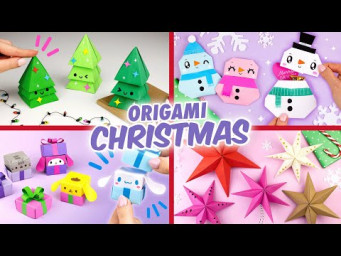 Оригами Идеи на Новый год | Ёлка, снеговик, подарок и звезда | Origami & Paper Craft for Christmas