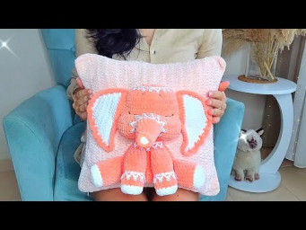 МК подушка 3Д СЛОНИК крючком | CROCHET pattern cushioncover 3D ELEPHANT ❤️ #подушка #pillowcover