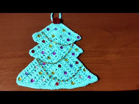 НОВОГОДНЯЯ ЕЛКА, ПОДСТАВКА, ПРИХВАТКА крючком. Видео для начинающих.