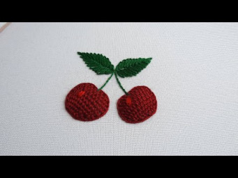 Learn to Embroider Cherries in 3D Style - Detached stitch in detail