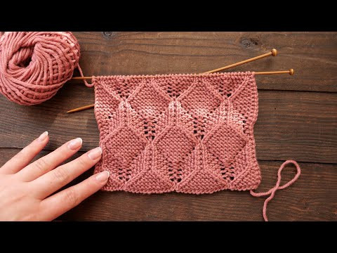 Узор 3D ажур спицами Узор 3D ажур спицами