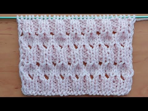 Красивый ажурный узор спицами для свитера, туники, жилета .
