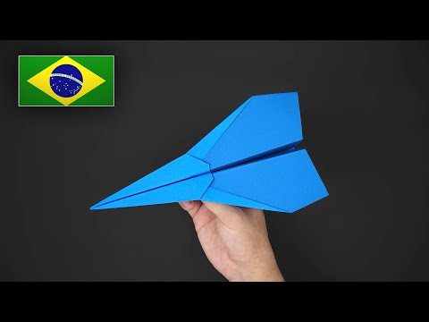 Como fazer um Avi&atilde;o de Papel F&aacute;cil que voa longe - Modelo 3