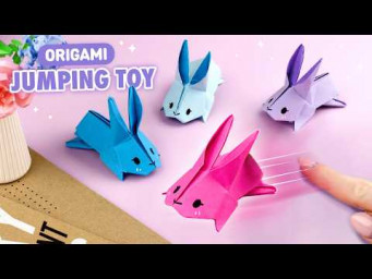 Оригами Прыгающий Зайчик из бумаги | Origami Jumping Paper Rabbit