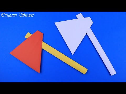 Как сделать топор из бумаги.