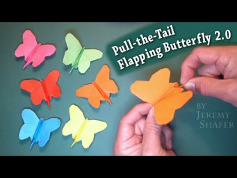 Origami Pull-the-Tail Flapping Butterfly 2.0