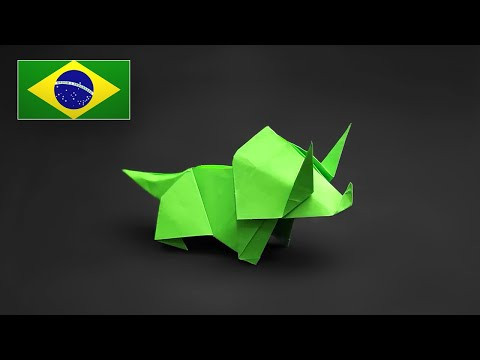 Origami de Dinossauro - Tricerátopo / Triceratops - Tutorial PT-BR Origami de Dinossauro - Tricerátopo / Triceratops - Tutorial PT-BR