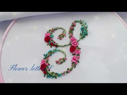 How to embroider Flower letter S - Silk Ribbon embroidery