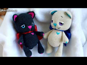 Амигуруми: схема Котики "День и Ночка" | Игрушки вязаные крючком - Free crochet patterns.