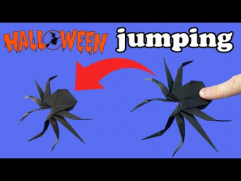 How to Make a Paper Spider that Jumps Halloween | Origami Halloween Spider Paper Crafts
