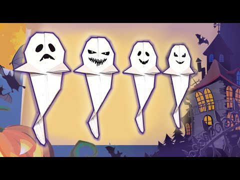 Оригами привидение на Хэллоуин / Halloween decoration / Origami paper ghost Оригами привидение на Хэллоуин / Halloween decoration / Origami paper ghost