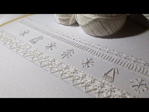 Белая Вышивка: для начинающих | легкие стежки | Border embroidery | White Embroidery