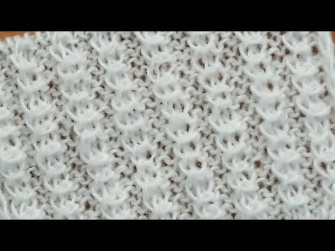 Несложный объёмный узор спицами для кофточки, шапочки, свитера, кофточки. Несложный объёмный узор спицами для кофточки, шапочки, свитера, кофточки.