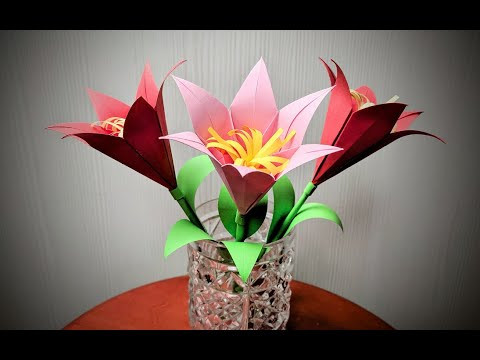 Лилии оригами из бумаги | Красивые цветы своими руками | Origami lily
