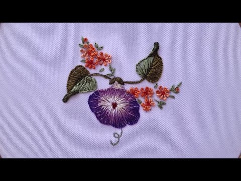 Loach Flower Satin Embroidery - Easy flower stitches Loach Flower Satin Embroidery - Easy flower stitches
