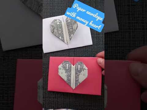 Paper Envelope with Money Heart | Dollar Origami for Valentine's Day | #Valentine'sday #mone