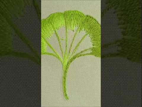 Ginkgo Biloba Satin Embroidery Short #malina_gm Ginkgo Biloba Satin Embroidery Short #malina_gm