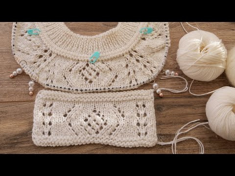 Элемент узора для французской кофточки спицами 