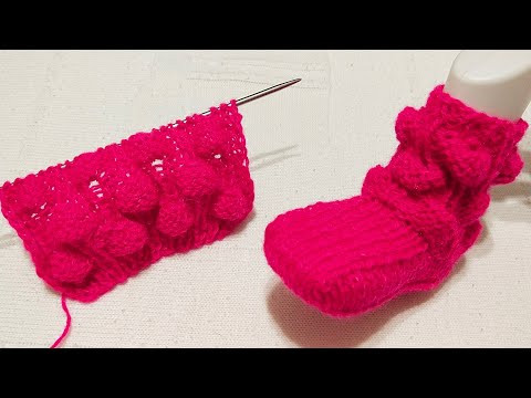 Чудесные пинетки спицами с объемным узором ✨ Без шва на ПОДОШВЕ Чудесные пинетки спицами с объемным узором ✨ Без шва на ПОДОШВЕ