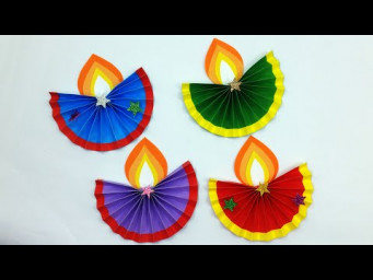 Diya Making With Color Paper | Diwali Decoration Ideas At Home | Paper Diya Decoration | Home Decor
