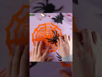 Простая бумажная паутина и паук DIY | Быстрый урок декора на Хэллоуин #БумажныйПаук