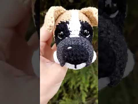 Boxer dog crochet pattern, crocheted boxer puppy, toy to order