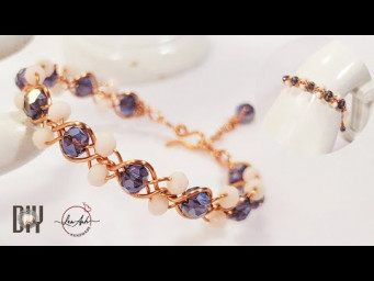 Make sweet, lovely twisted bracelets | Jewelry from copper wire and beads 1030