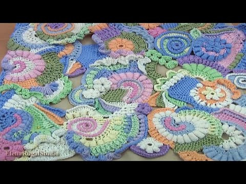 Уникальное ПОЛОТНО в технике ФРИФОРМ/ Соединение Мотивов-Скрамблей /Подробный МК 95 часть2 из 2