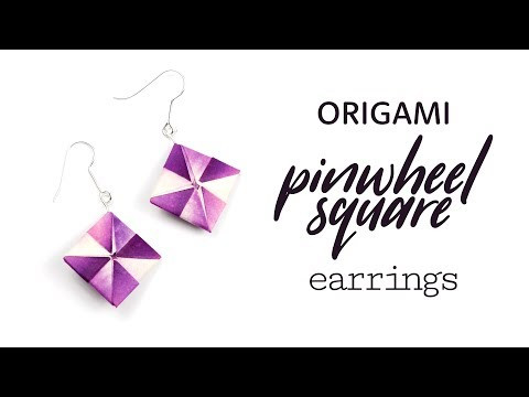 Easy Origami Earrings Tutorial - Pinwheel Squares - Paper Kawaii Easy Origami Earrings Tutorial - Pinwheel Squares - Paper Kawaii