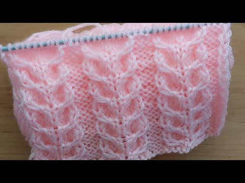 Красивый объёмный узор спицами для шапочки , свитера , платья. Красивый объёмный узор спицами для шапочки , свитера , платья.