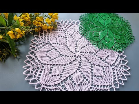 Салфетка Нарцисс спицами! Анонс МК