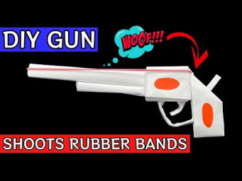 How to Make a Paper Gun That Shoots Rubber Bands | Origami Revolver Pistol