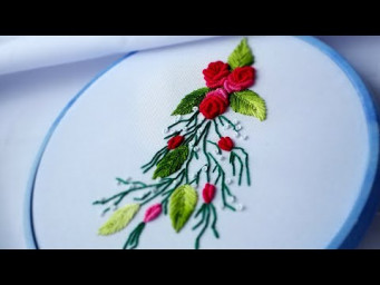 Dimensional Brazilian Roses Rococo Embroidery