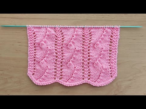 Красивый ажурный узор спицами для жилета, туники , кардигана, платья. Красивый ажурный узор спицами для жилета, туники , кардигана, платья.