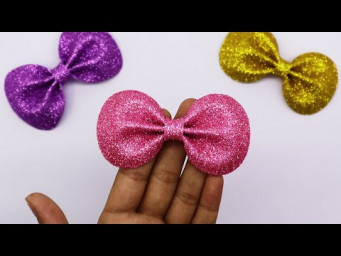 DIY Bows | How to Make Bow Using Eav Glitter Foam Sheets | Christmas Decor