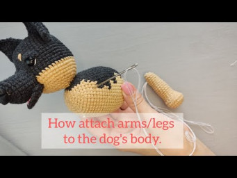 How attach arms/legs to the dog's body.