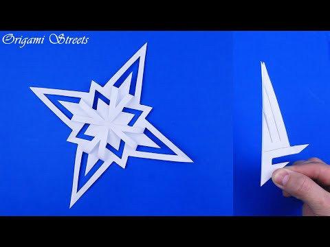 Как сделать снежинку звезду из бумаги. Новогодняя снежинка