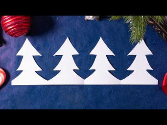 ✂️ Как сделать гирлянду из бумаги с ёлочками к Новому Году или к Рождеству. Простое зимнее украшение