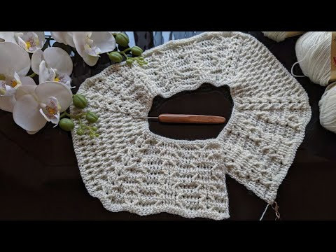 Кардиган гачком. Частина 1. Огляд, рельєфні візерунки гачком.