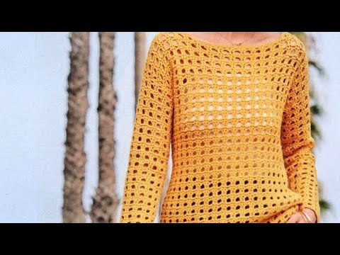 Pullover crochet pattern - Узор крючком для пуловера Pullover crochet pattern - Узор крючком для пуловера