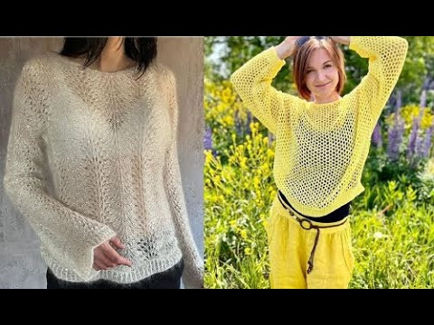 Ажурные модели спицами - Джемпера, топы, жакеты Ажурные модели спицами - Джемпера, топы, жакеты