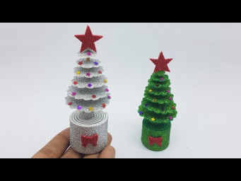 Artificial Christmas Tree - Dollar Tree Mini Christmas Tree - Foam Sheet Craft Ideas