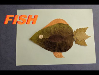 Поделка из осенних листьев для школы - Рыбка | Autumn leaf craft