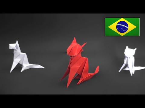 Como fazer um Origami de Gato - Nível Intermediário Como fazer um Origami de Gato - Nível Intermediário