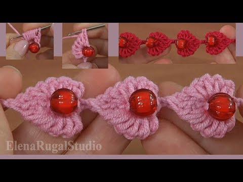Нежные сердечки крючком с бусинами Урок 182 Мастер-класс Нежные сердечки крючком с бусинами Урок 182 Мастер-класс