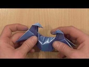 Птицы на кормушке оригами; Birds on the origami feeder