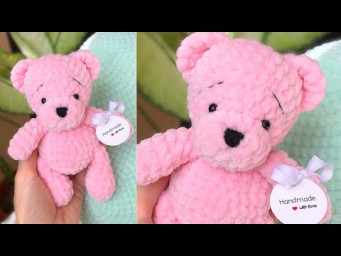 Bear crochet from plush yarn. Part 2. Detailed tutorial